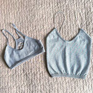 FREE PEOPLE Gray Bella Coachella Racerback Bra / Sparkle Brami Tank XS/S NWoT